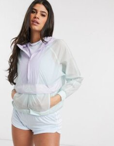 Adidas Performance - Adidas outdoors cropped wind jacket in mint-green