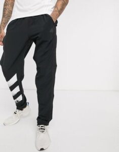 Adidas running 3 stripe sweatpants in black