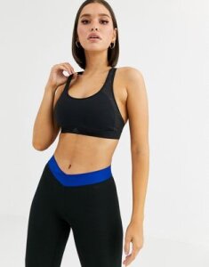 adidas Training bra with jacquard print in black