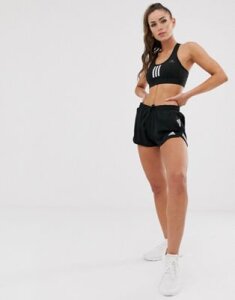 adidas Training three stripe shorts in black