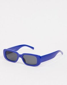 AJ Morgan slim square retro sunglasses in blue