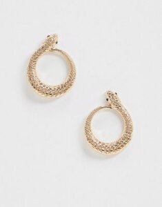 ALDO Glauca snake hoop earrings in gold