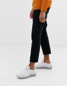 Another Influence pleated loose cropped chinos-Black