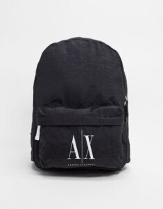 Armani Exchange Icon AX logo backpack in black