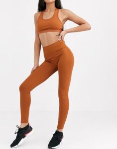 ASOS 4505 high waisted legging in rib-Orange