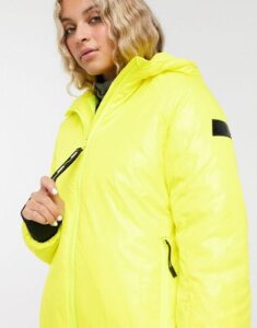 ASOS 4505 ski acid yellow hooded jacket