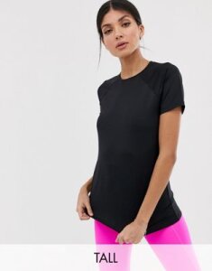 ASOS 4505 Tall short sleeve top with mesh back detail-Black