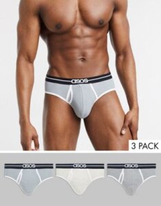 ASOS DESIGN 3 pack brief in waffle fabric save-Multi