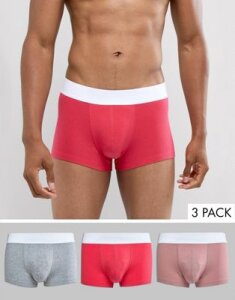 ASOS DESIGN 3 pack hipsters in gray & pink save-Multi