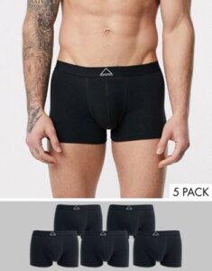 ASOS DESIGN 5 pack trunks in black wth unrivalled supply waistband save