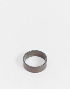 ASOS DESIGN band ring in gunmetal finish-Silver
