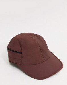 ASOS DESIGN baseball cap in nylon with storm flap detail-Purple