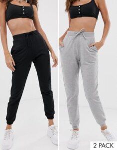 ASOS DESIGN basic jogger with tie 2 pack SAVE-Multi