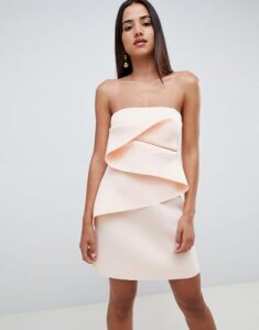 ASOS DESIGN bonded origami fold shift mini dress-White