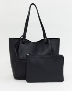 ASOS DESIGN bonded shopper bag with removable tablet case-Blue