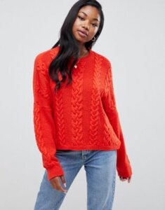 ASOS DESIGN cable sweater-Orange