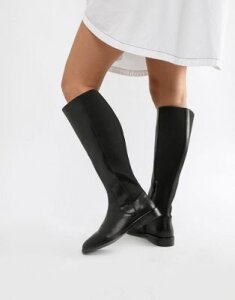 ASOS DESIGN Cadence leather riding boots-Black