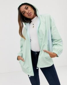 ASOS DESIGN color block zip through anorak jacket-Green