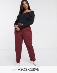 ASOS DESIGN Curve chino pants-Red