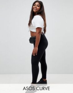 ASOS DESIGN Curve premium supersoft leggings in cotton modal-Black