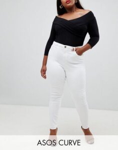 ASOS DESIGN Curve Ridley high waisted skinny jeans in optic white