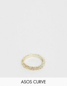 ASOS DESIGN Curve ring with texture in gold tone