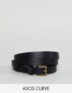 ASOS DESIGN Curve vintage look waist and hip jeans belt-Black