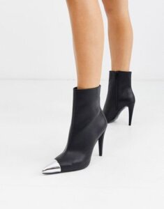ASOS DESIGN Exeter metal toe cap dressy boots in black
