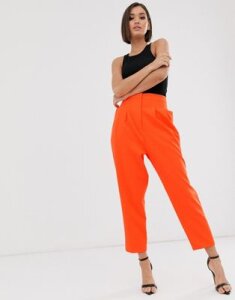 ASOS DESIGN extreme tapered 80s pants in pop orange