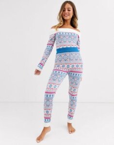 ASOS DESIGN fairisle knitted pants-Multi