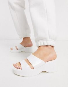 ASOS DESIGN Favorite chunky double strap 90s jelly sandals in white