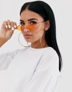 ASOS DESIGN flame fashion glasses in orange lens