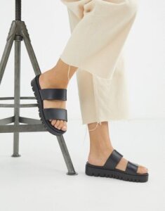 ASOS DESIGN Fletch chunky jelly flat sandals in black