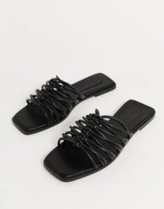 ASOS DESIGN Frankfurt multi knot mule sandals in black