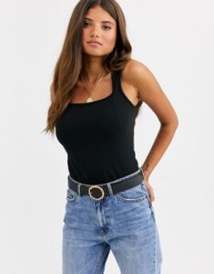 ASOS DESIGN Fuller Bust tank with sexy square neck in black