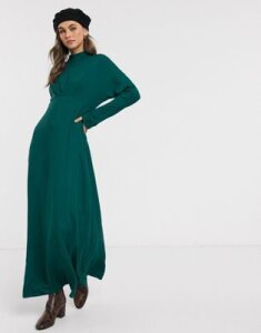 ASOS DESIGN high neck maxi tea dress-Green