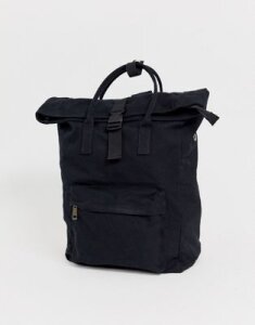 ASOS DESIGN large canvas backpack with laptop compartment-Black