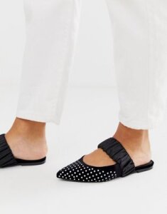 ASOS DESIGN Lately embellished pointed mules in black