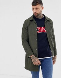 ASOS DESIGN lightweight trench coat in khaki-Green