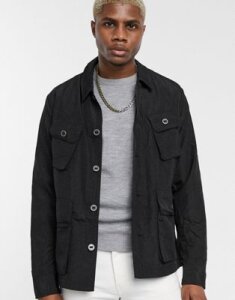 ASOS DESIGN lightweight utility jacket in black