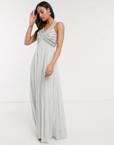 ASOS DESIGN linear embellished bodice maxi dress-Multi