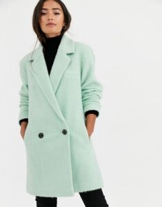 ASOS DESIGN longline brushed oversized coat in mint-Green