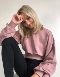 ASOS DESIGN lounge boxy batwing super soft sweatshirt with rib in pink