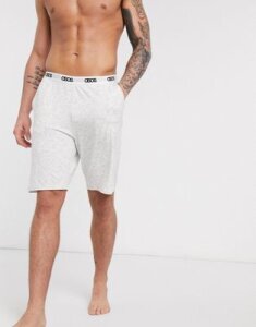 ASOS DESIGN lounge short in white marl with branded waistband