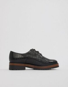 ASOS DESIGN Manner lace up flat shoes-Black