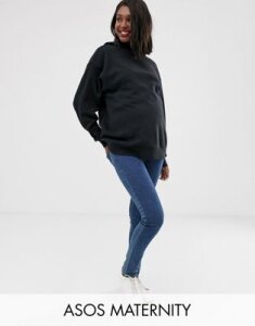 ASOS DESIGN Maternity oversized hoodie in black