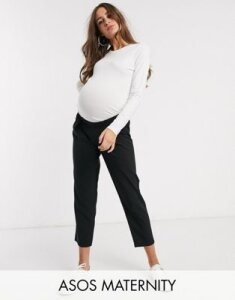 ASOS DESIGN Maternity ultimate ankle grazer pants-Black