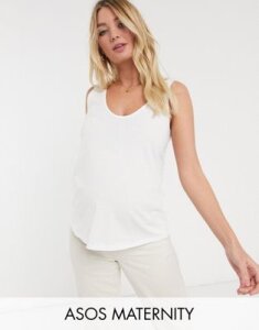 ASOS DESIGN Maternity ultimate organic cotton scoop neck tank in white