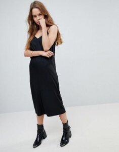 ASOS DESIGN Midi Cami Slip Dress-Black