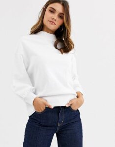 ASOS DESIGN minimal oversized sweat with wide sleeve in white